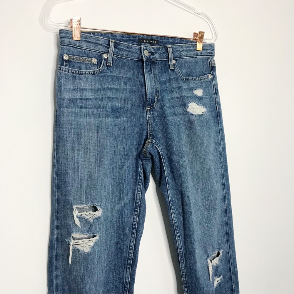 Theory Tatiyana Distressed Jeans Straight Leg 27 - Picture 4 of 8